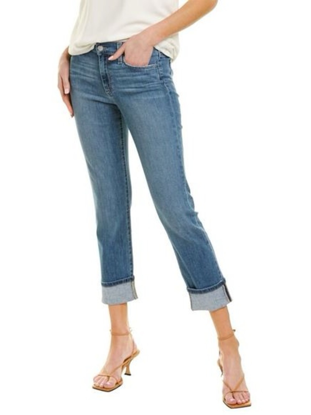 JOE’S JEANS Itzel Mid Rise Ankle Straight Crop Cuffed Hem Skinny Jeans w Stretch